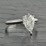 GIA 1.71 D-SI1 Pear Shape Diamond Engagement Ring in White Gold