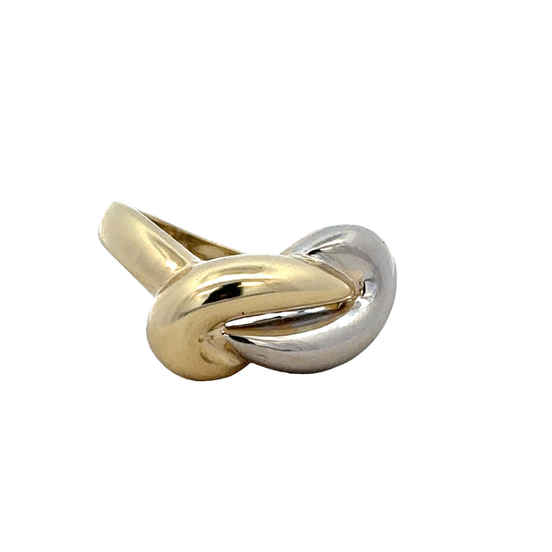 Vintage 18k Two Tone Gold Swirl Fashion Ring