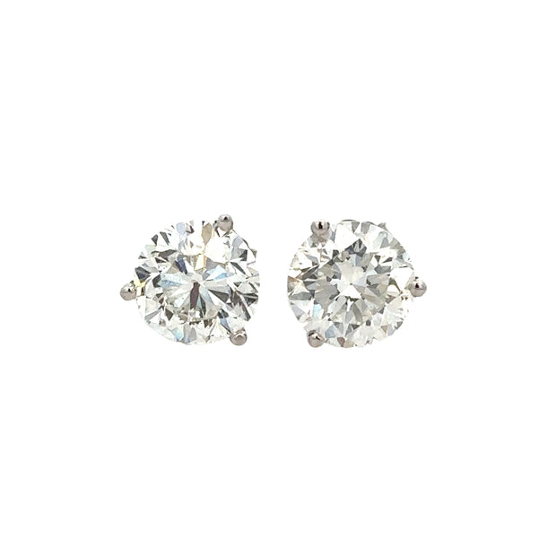 GIA 3.87 CTW H-SI1 Diamond Stud Earrings in White Gold