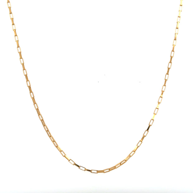 17.5" Elongated Rectangular Box Chain in 18k Yellow Gold