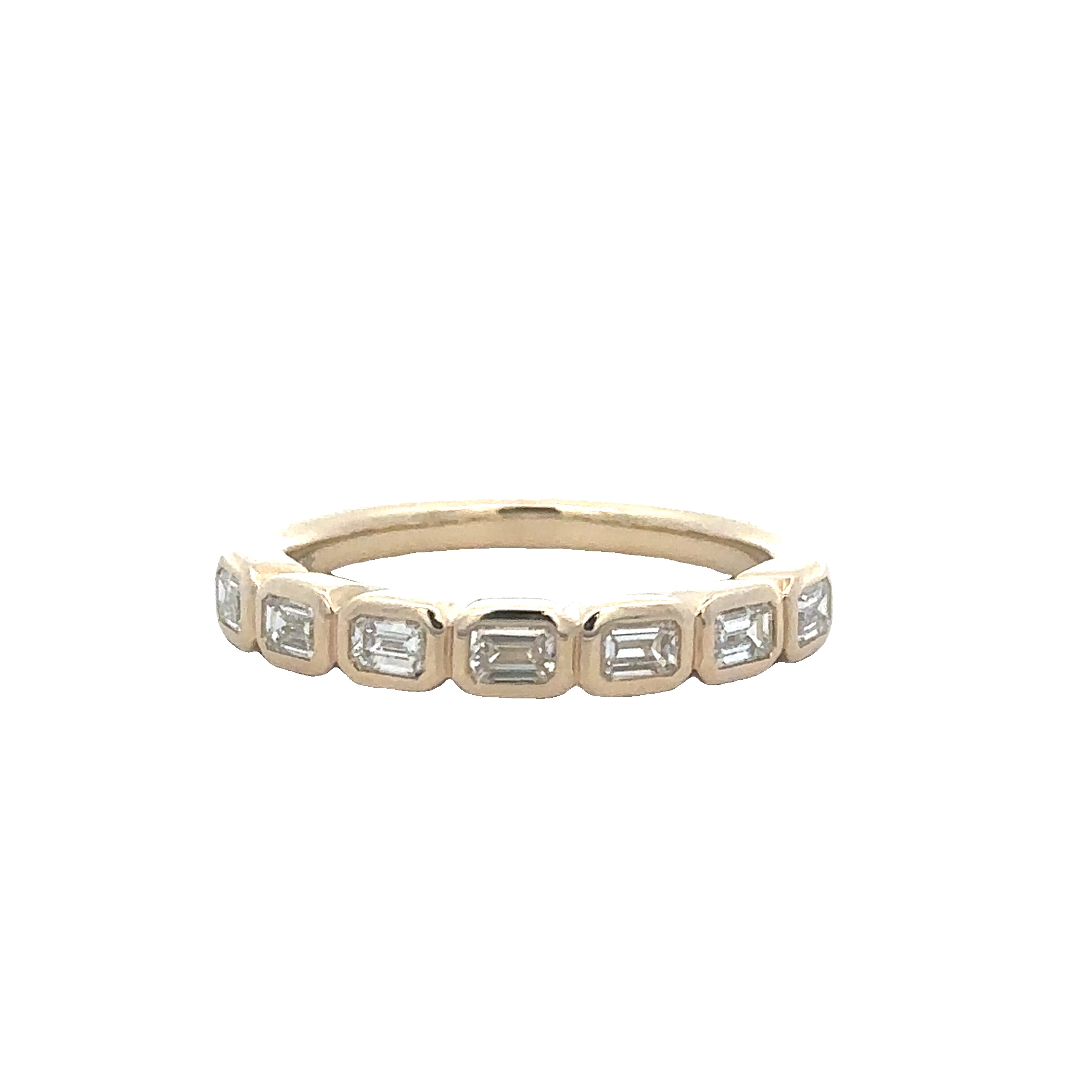 Emerald Cut Diamond Band in Yellow Gold