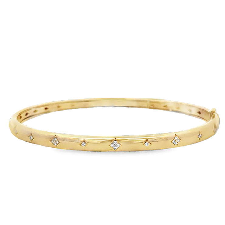 Diamond Bangle Bracelet in Yellow Gold