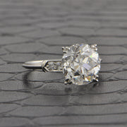 Vintage Art Deco 4.02 ct. Old European Cut Diamond Engagement Ring in Platinum