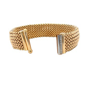 Wide Mesh Diamond Accented Bracelet in 18k Yellow Gold