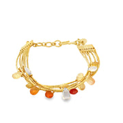 Gemstone Multistrand Bracelet in 23k Yellow Gold