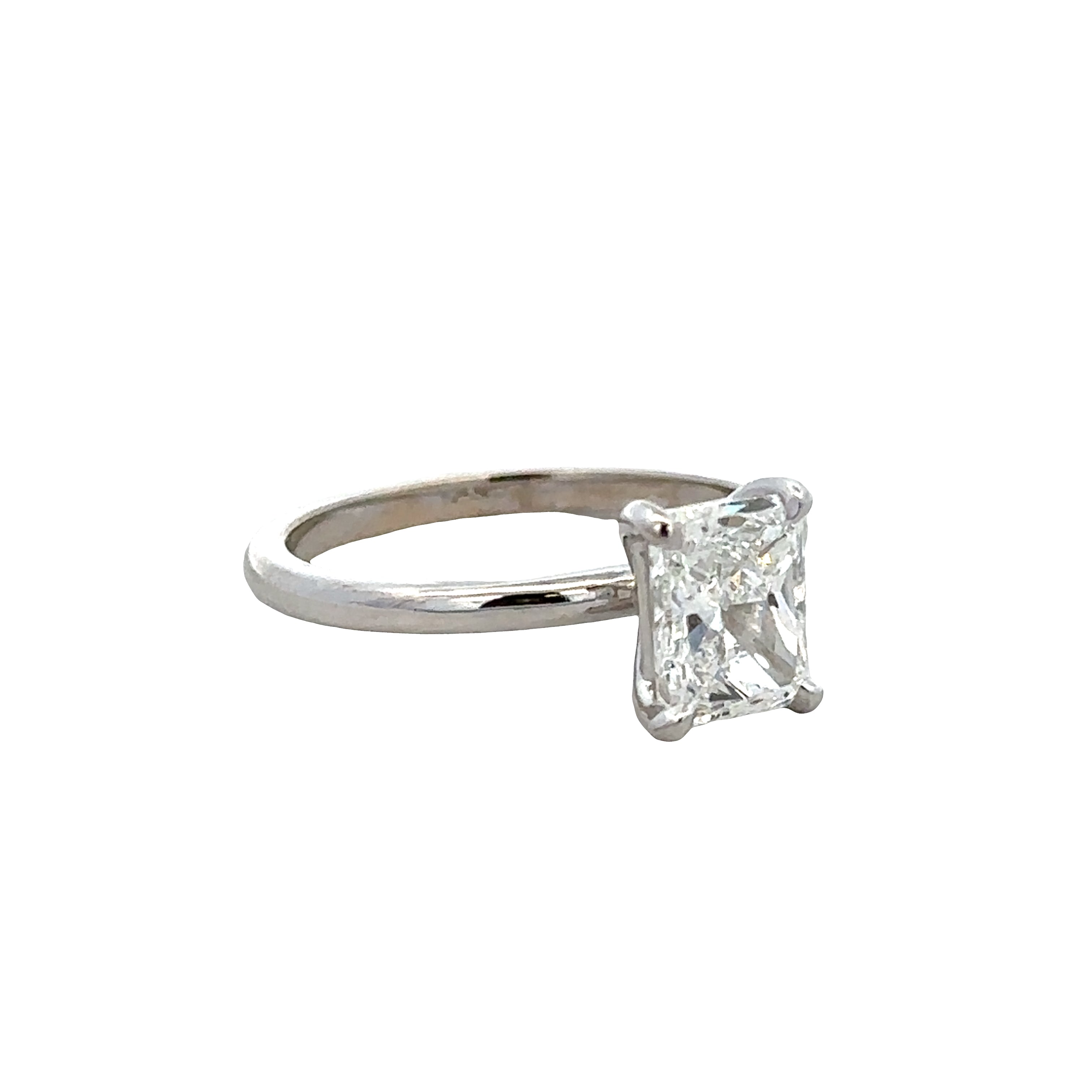 14k White Gold 1.50ct GIA Radiant Cut Diamond Engagement Ring – Size 7