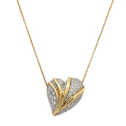 Statement Bleeding Heart Diamond Necklace in 18k Gold