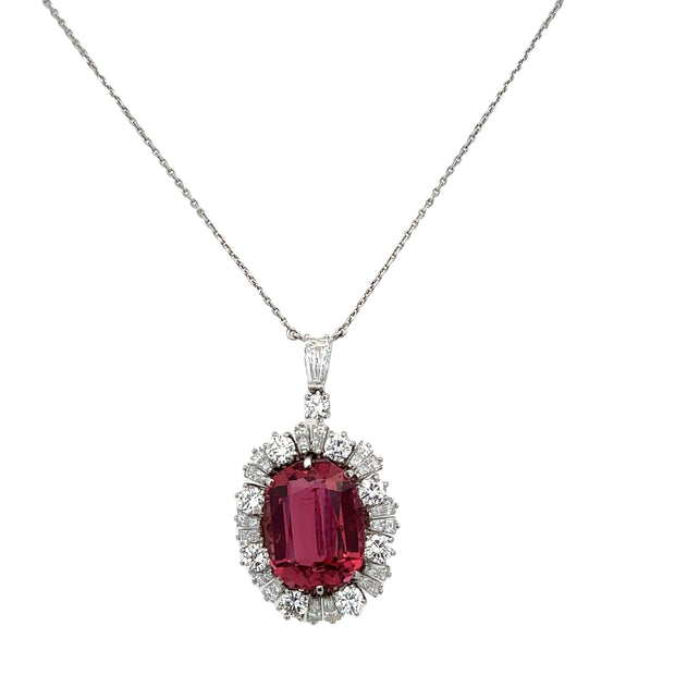 Vintage Roberto Coin Pink Tourmaline and Diamond Pendant