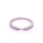 Pinched Diamond Band in White Gold