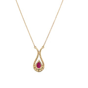 Ruby and Diamond Pendant in Yellow Gold