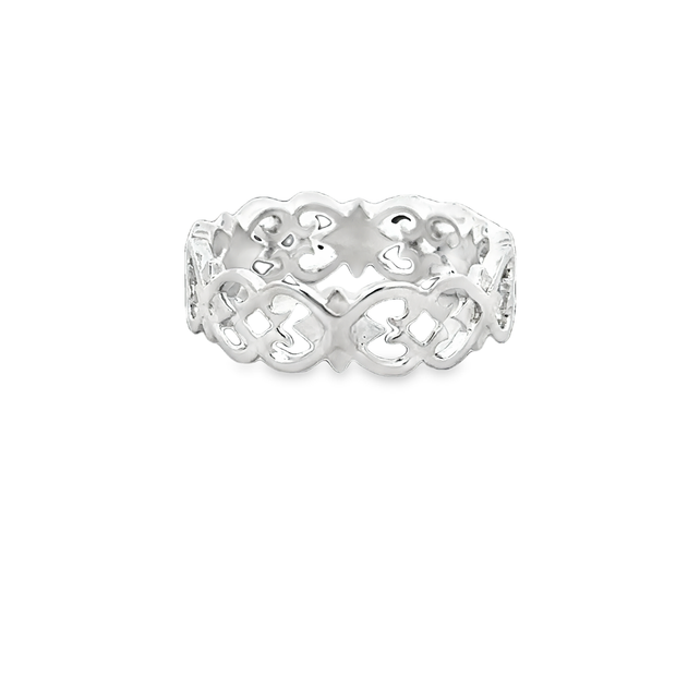 Openwork Diamond Band in 18k White Gold