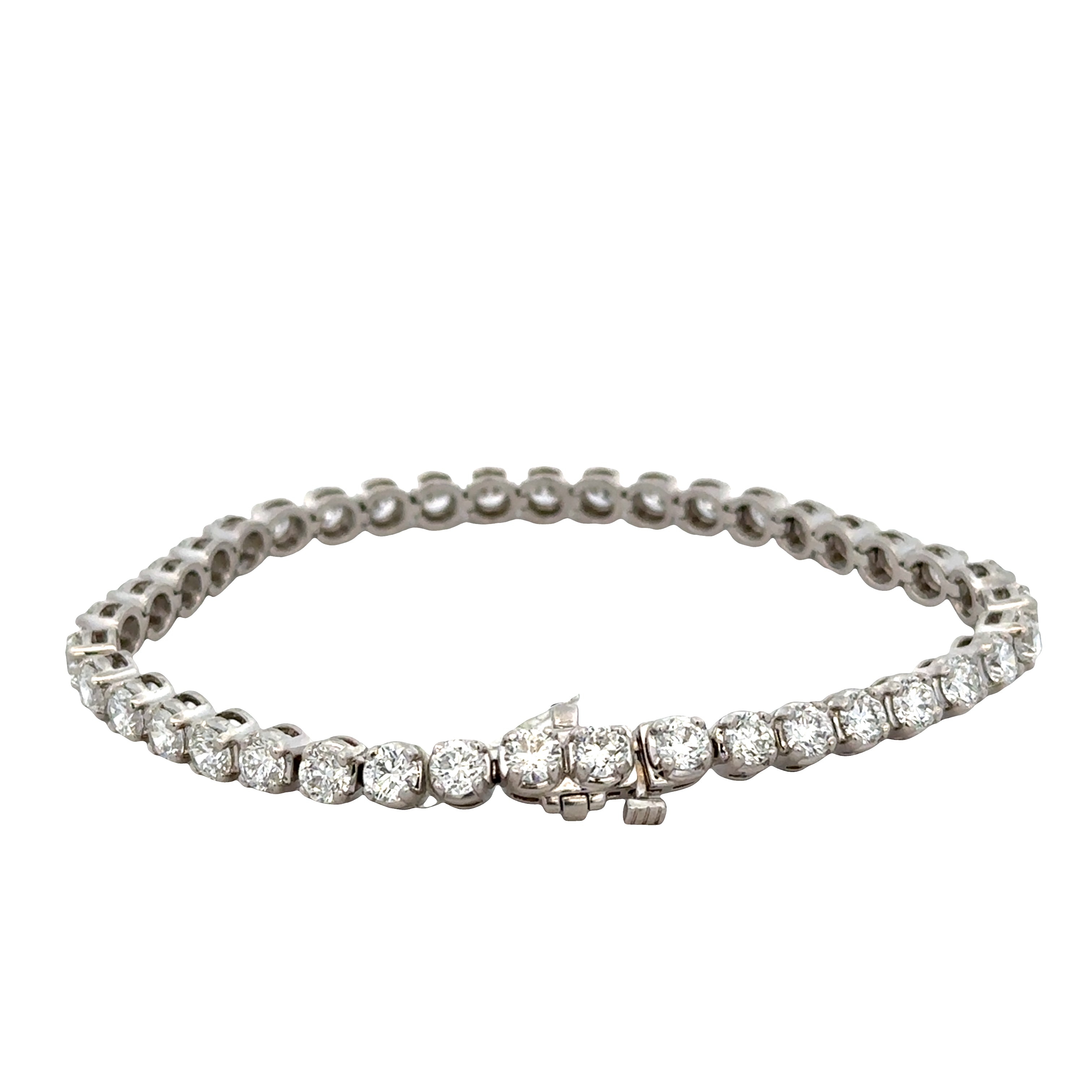9.0 CTW Round Brilliant Cut Diamond Tennis Bracelet in Platinum -- 7.25" Long