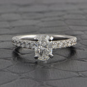 GIA 1.0 VVS2-F Oval Cut Diamond Engagement Ring in White Gold