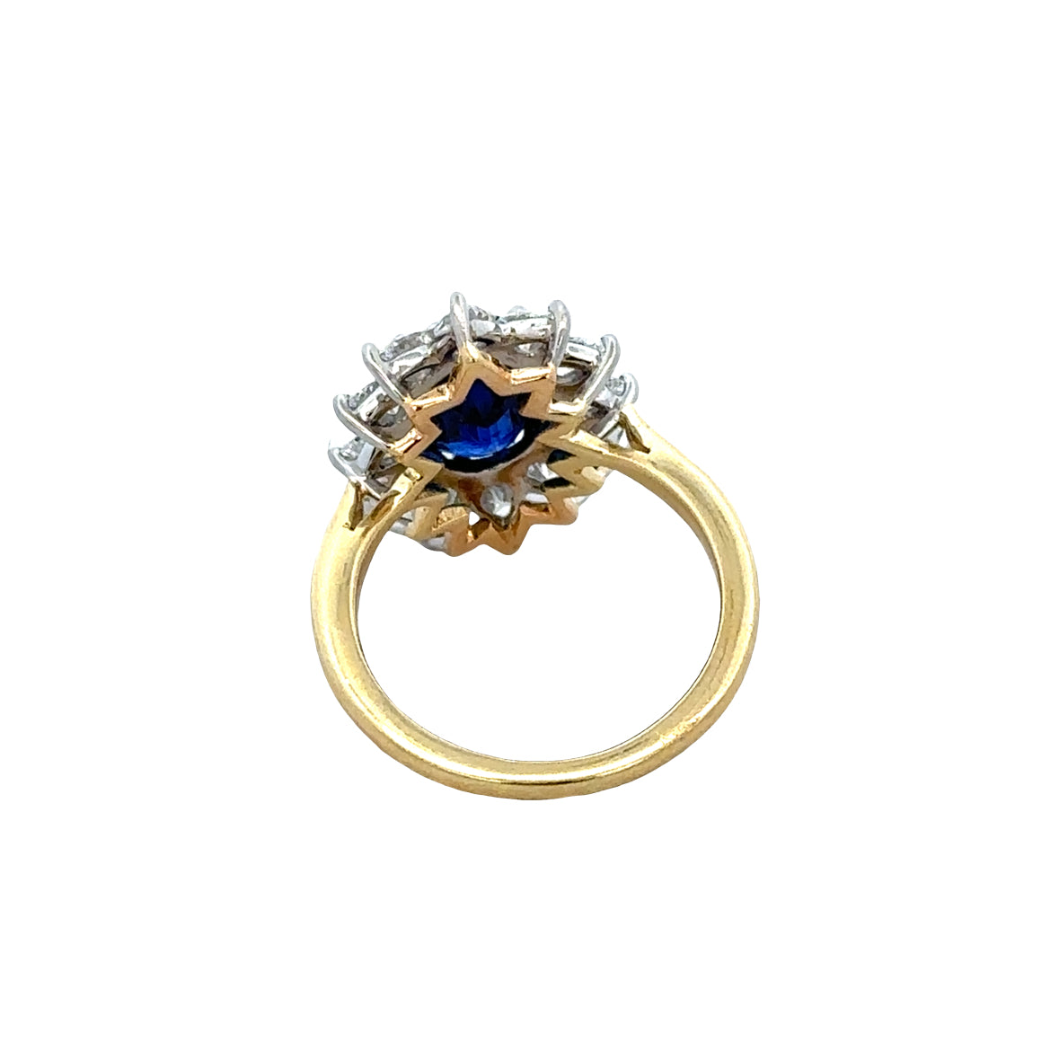 Estate Barnett Robinson Platinum & 18k Yellow Gold Sapphire & Diamond Ring – Size 6