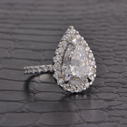 GIA 3.90 ct. Pear Cut Diamond Engagement Ring in White Gold