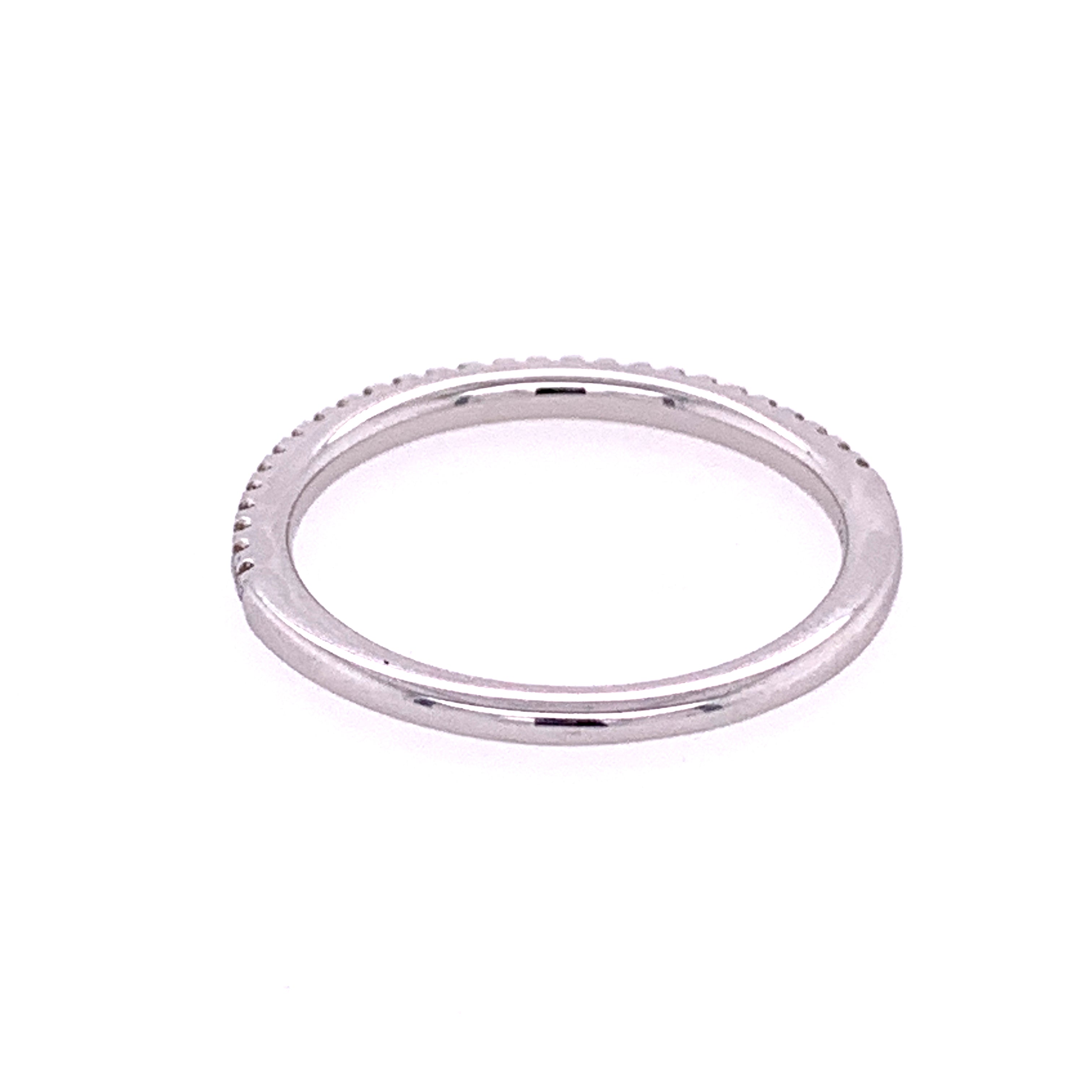 Thin Diamond Wedding Band in White Gold