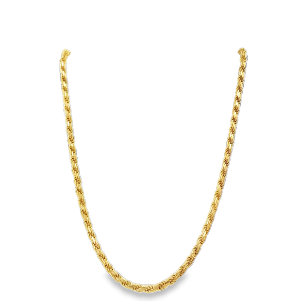 18" Diamond Cut Rope Style Chain Necklace in 18k Yellow Gold