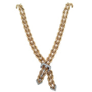 Vintage 1950s-60s Diamond Buckle Lariat Necklace