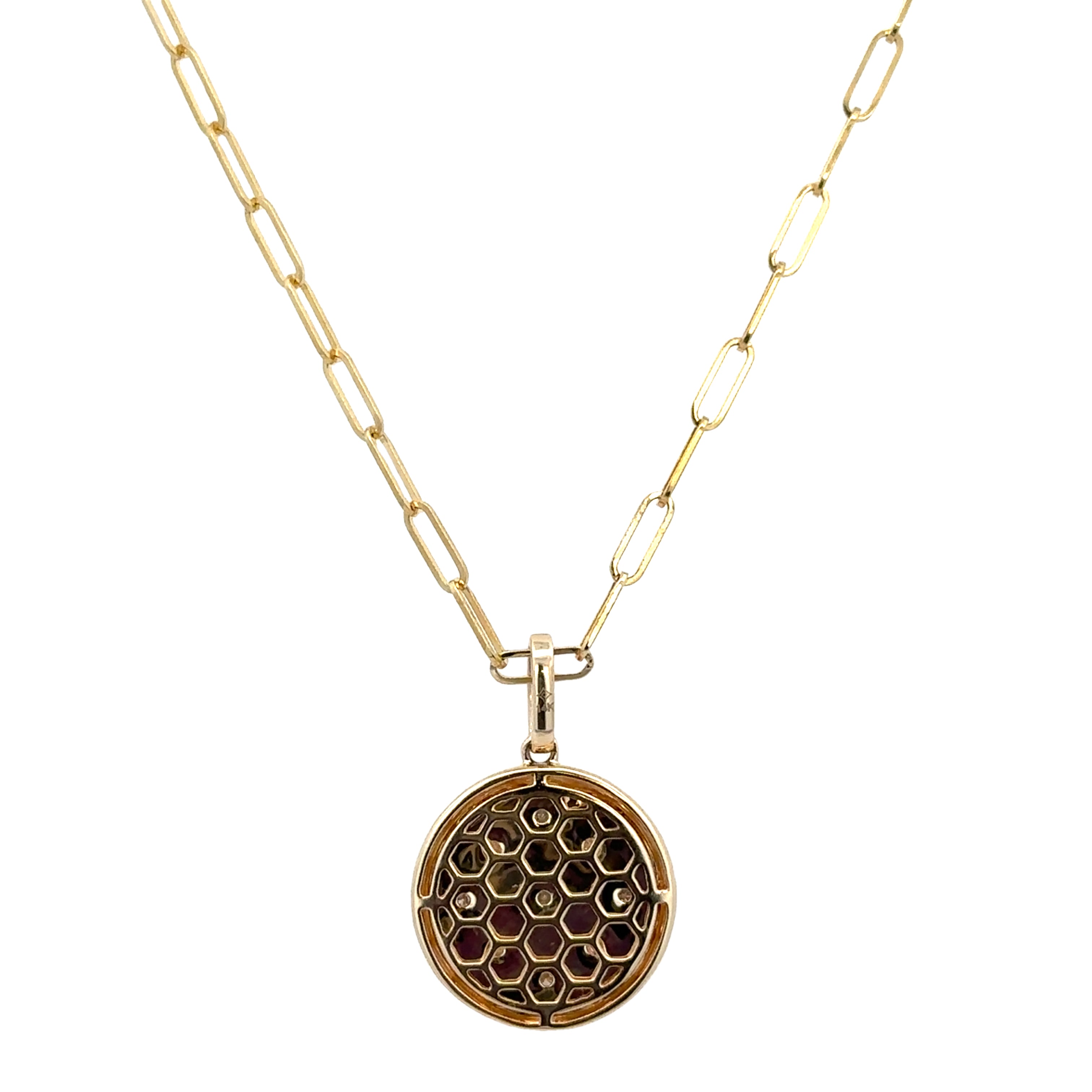 Circular Celestial Diamond Pendant in Yellow Gold