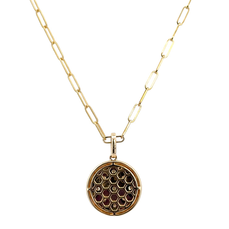 Circular Celestial Diamond Pendant in Yellow Gold