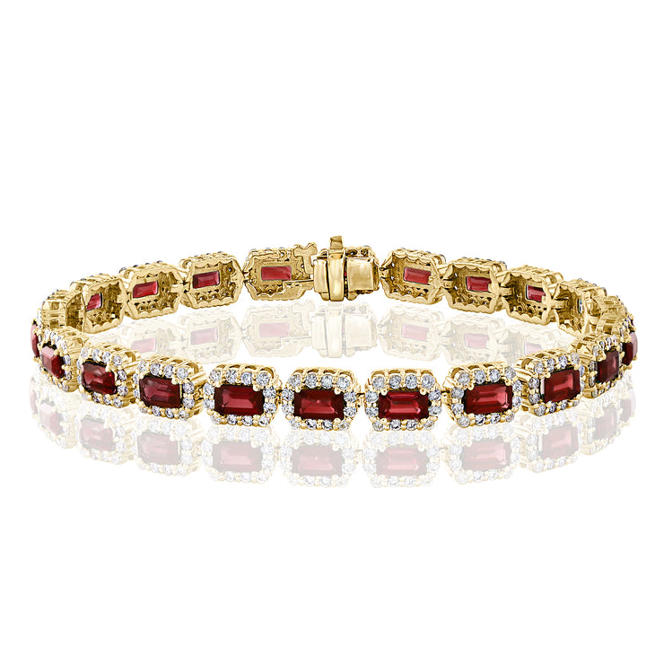 Ruby and Diamond Bracelet in Yellow Gold