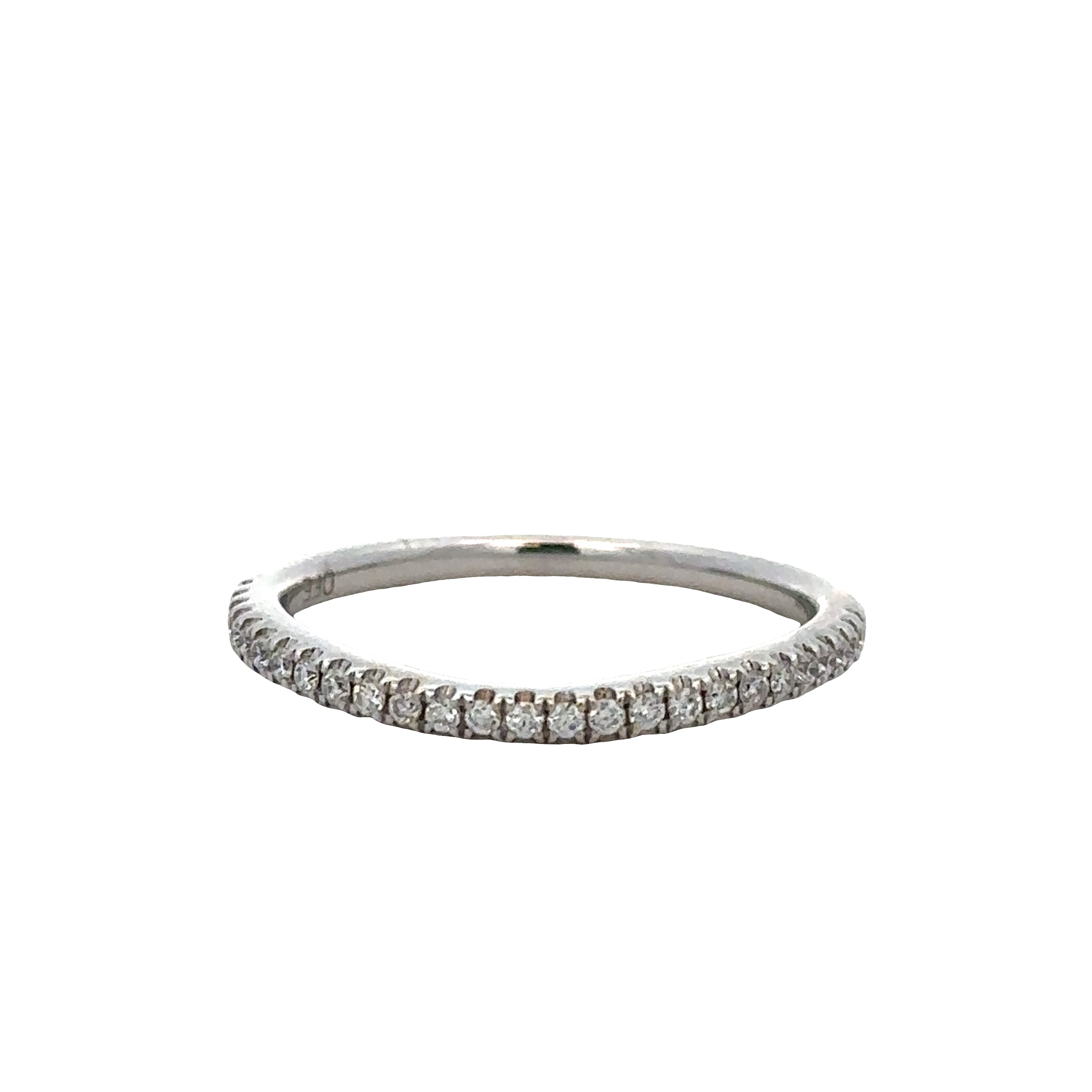 14k White Gold 0.16 CTW Diamond Contoured Band