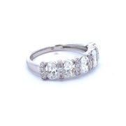 Oval Diamond Band in White Gold