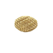 Domed Basket Weave Ring in 18k Yellow Gold