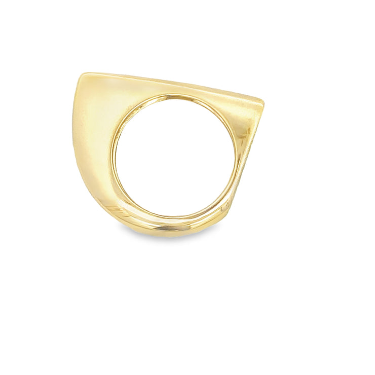 Modern Style Domed Diamond Ring in 18k Yellow Gold