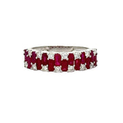 Ruby and Diamond Band in White Gold