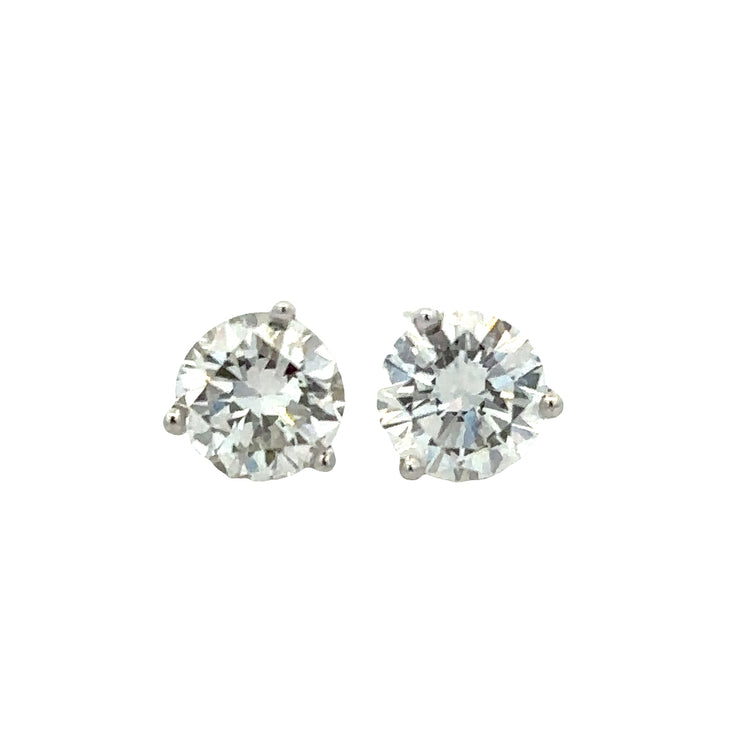 2.13 CTW Diamond Stud Earrings in White Gold