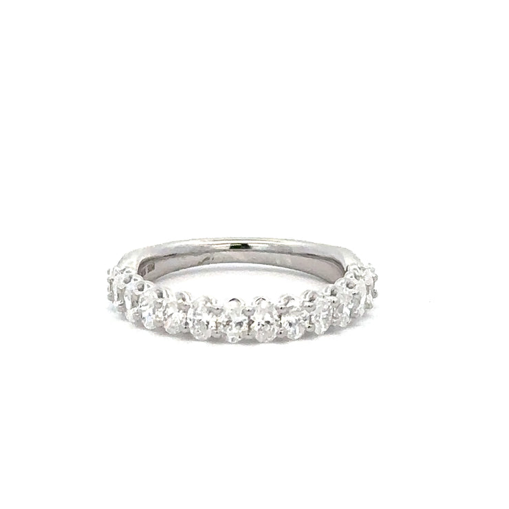 Oval Cut Diamond Wedding Band in White Gold