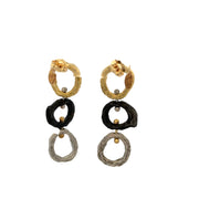 18k Tri Tone Gold Earrings by Designer Sarah Graham