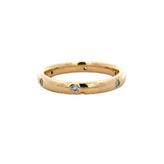 Inset Diamond Band in Yellow Gold