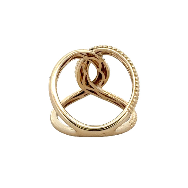 Designer Yellow Gold Intertwining Openwork Ring