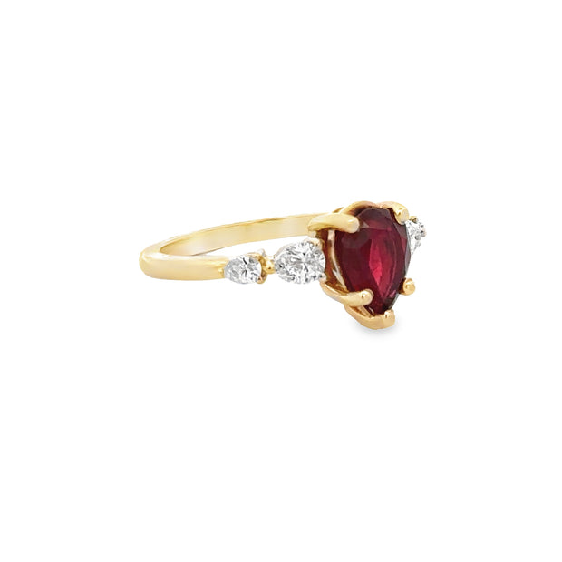 Vintage Ruby and Diamond Ring in Yellow Gold