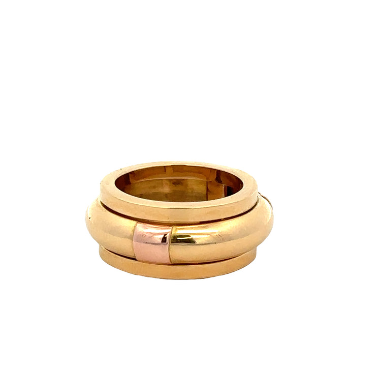Yellow and Rose Gold Spinning Band Size 5