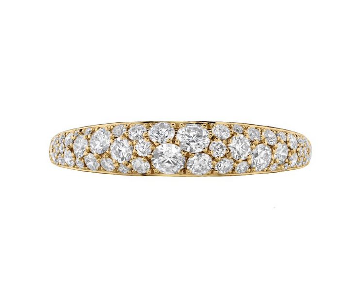 Hearts On Fire Grace Domed Diamond Band Ring in 18k Yellow Gold