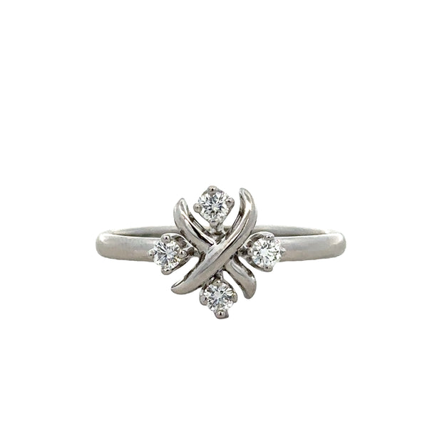 Tiffany Schlumberger Diamond Ring in Platinum