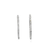 Diamond Hoop Earrings in White Gold