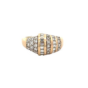 Domed Vintage Diamond Ring in Yellow Gold