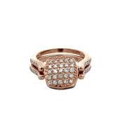 Designer Diamond Flip Ring in Rose Gold