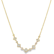 Diamond Quatrefoil Necklace in Yellow Gold