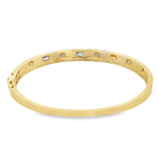 Multicolored Sapphire Bangle Bracelet in Yellow Gold