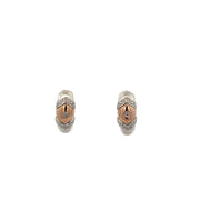 Petite Two Tone Diamond Huggie Earrings