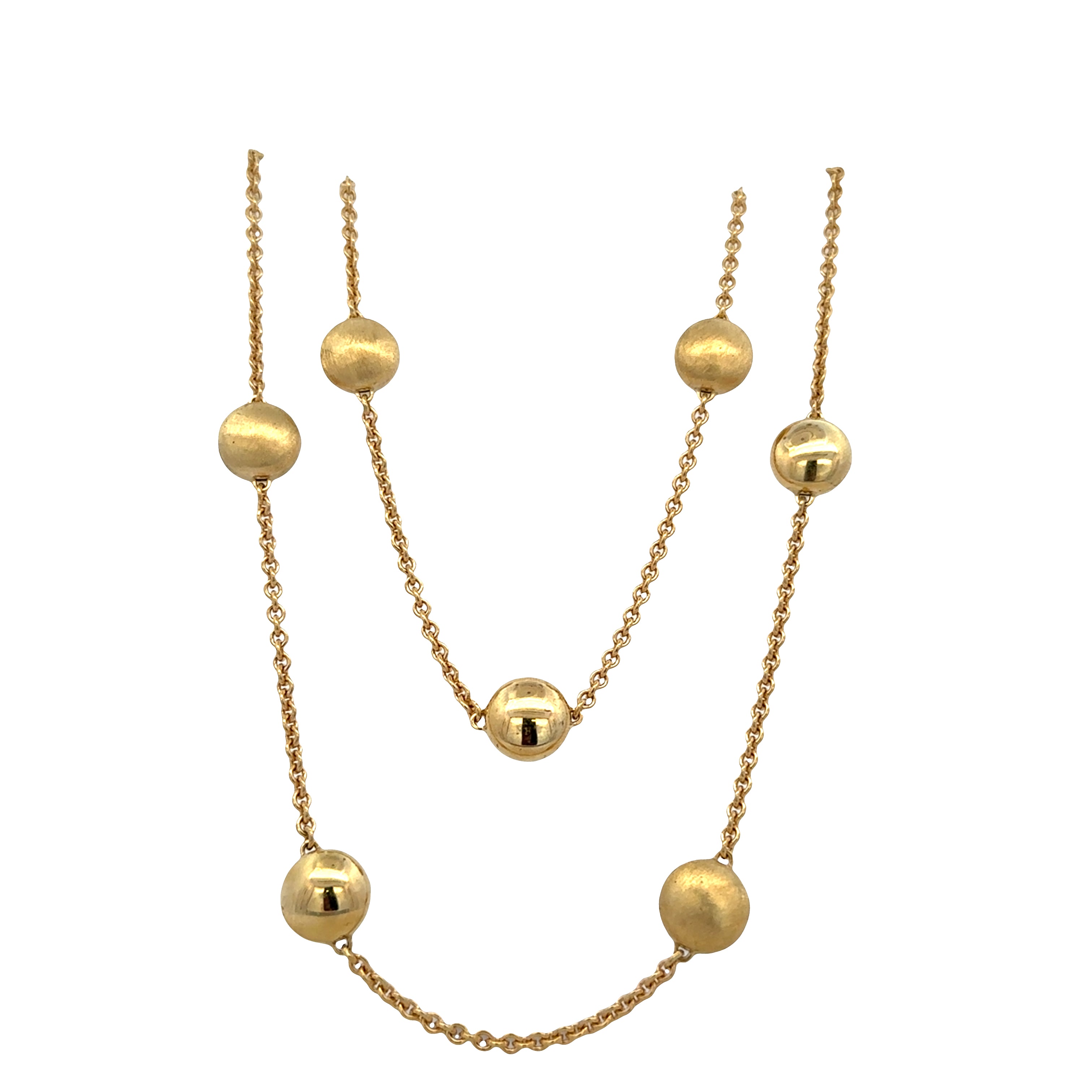 Estate Chimento 18k Yellow Gold Button Motif Necklace – 30" Long