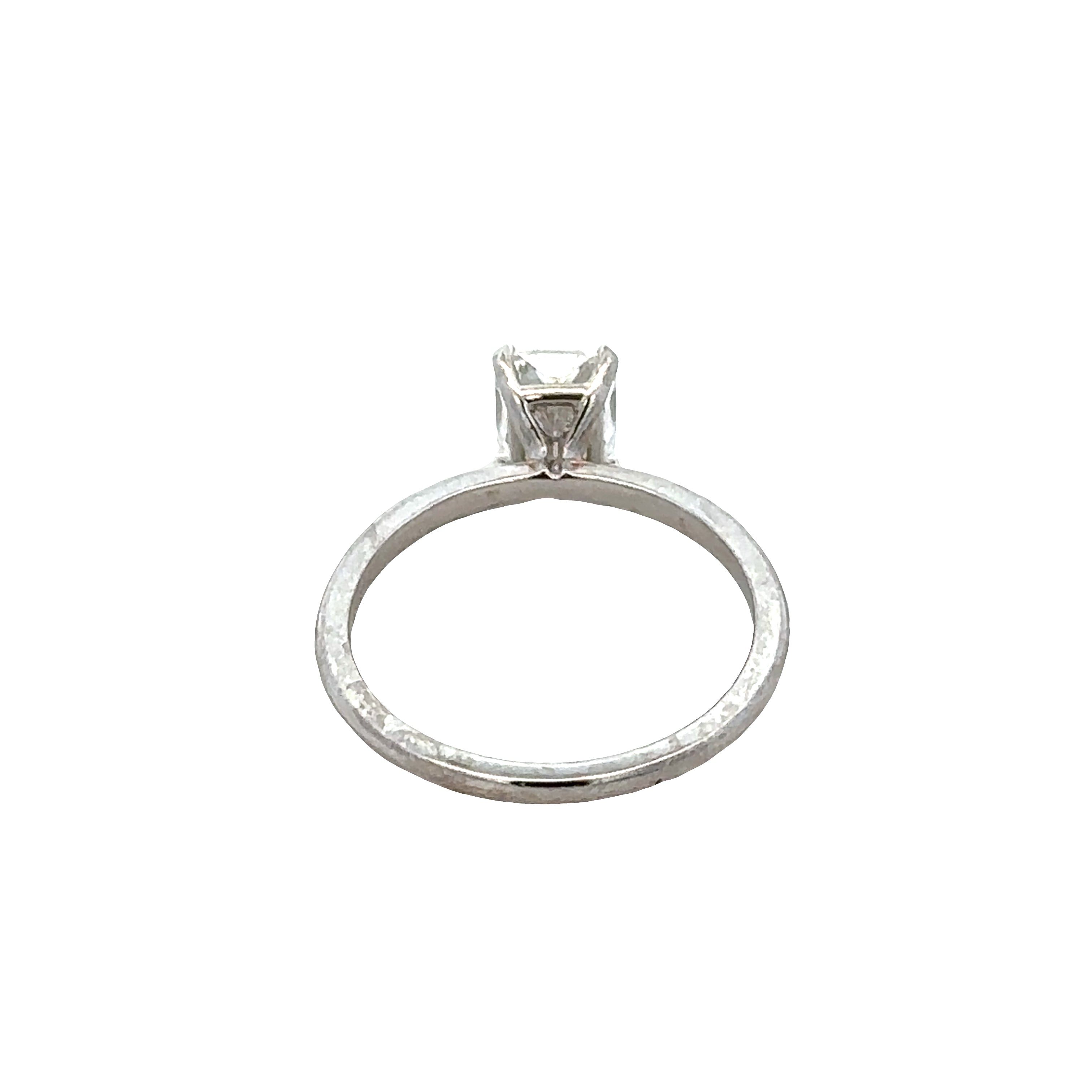 14k White Gold 1.23ct GIA Radiant Cut Diamond Engagement Ring – Size 6.75