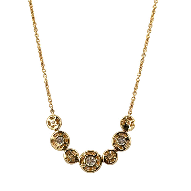 Curved Diamond Necklace in 18k Yellow Gold