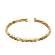 Flexible Diamond Accented Bangle Bracelet in Yellow Gold