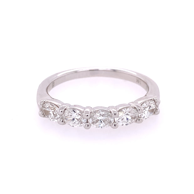 .75 CTW Oval Cut Diamond Band in White Gold